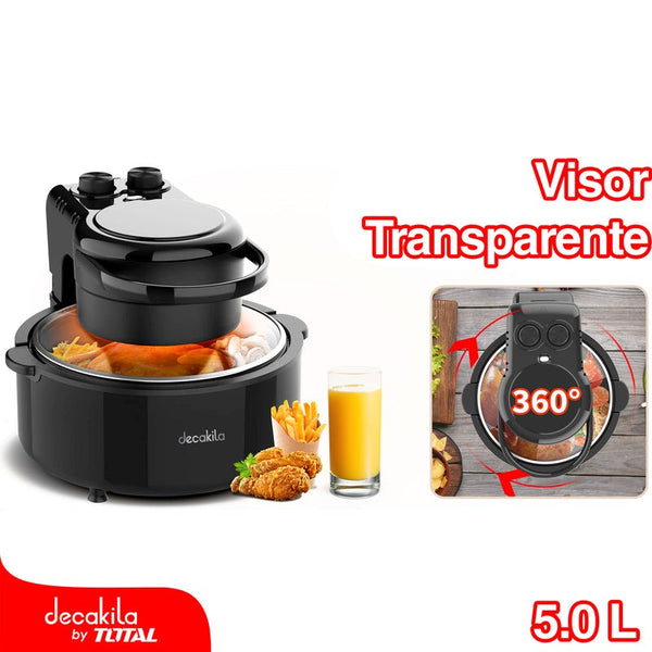 FREIDORA DE AIRE 5L CON TAPA TRASNPARENTE DECAKILA