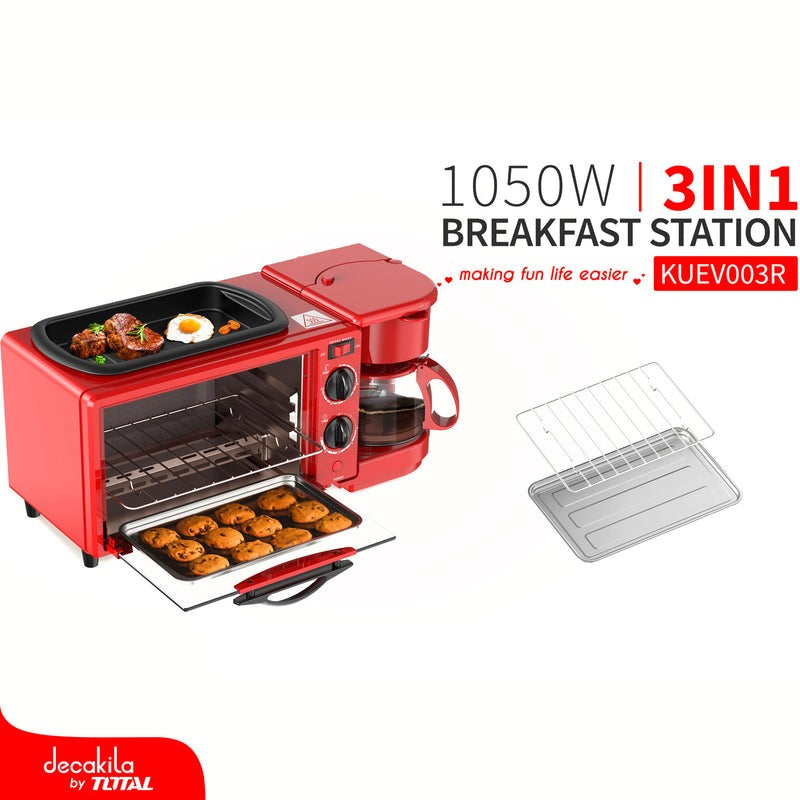 ESTACION DE DESAYUNO MULTIFUNCIONAL 3 EN 1 1350W 120V DECAKILA