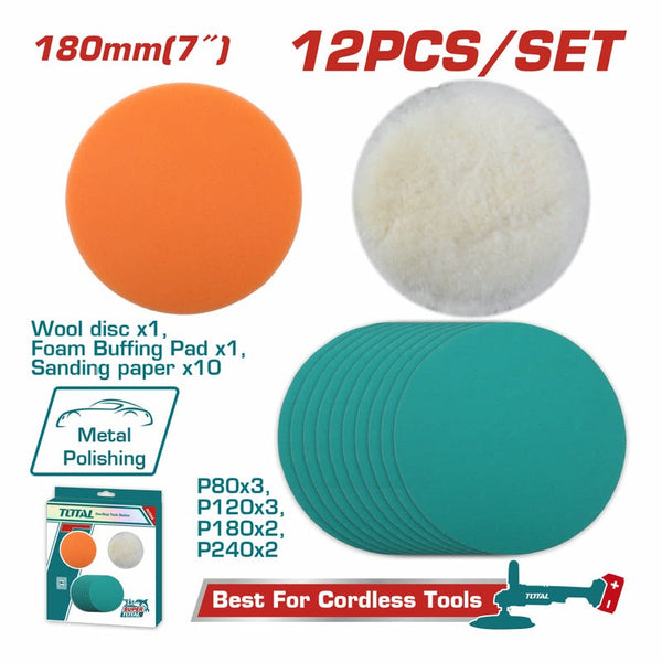 SET DE ALMOHADILLA PARA POLICHADORA (LANA-ALGODÓN-ESPUMA) X 12 PZS INDUSTRIAL TOTAL