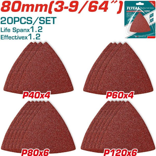 JUEGO DE HOJAS DE LIJA X 20 PIEZAS 3-9/64" COMPATIBLE ( TMLI2001-TS3006) TOTAL