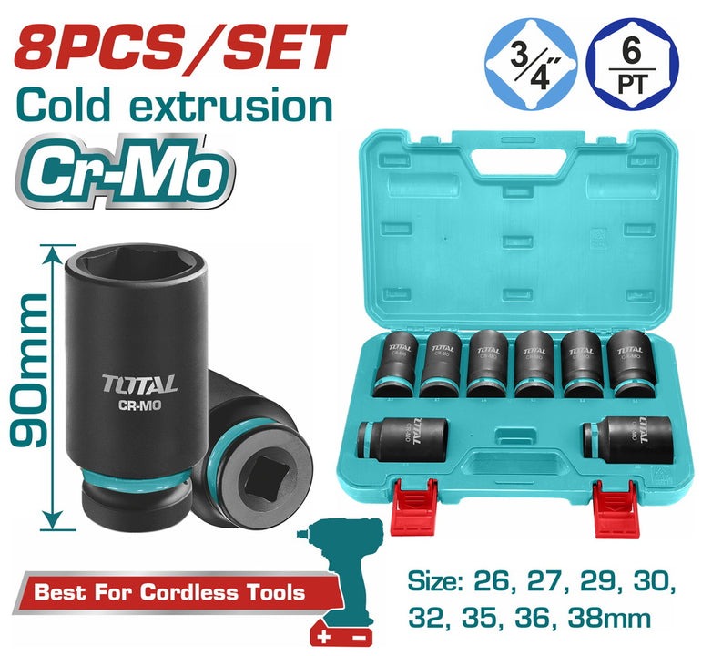 COPAS DE IMPACTO 3/4 JUEGO X 14 PZS 26 - 38 MM INDUSTRIAL TOTAL