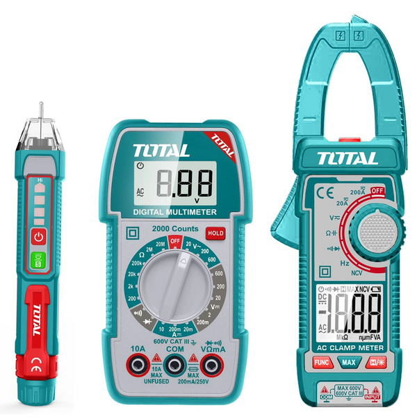 KIT MEDIDOR DE CORRIENTE DIGITAL INCLUYE PROBADOR - TESTER - TOTAL